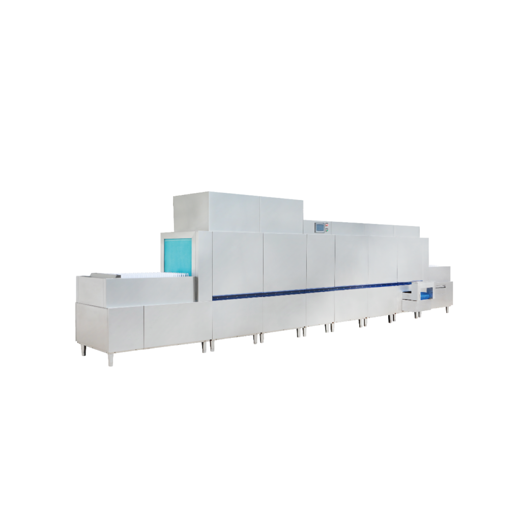 HYL-CK-DW-800F2-3HG-CZ Flight-Type Dishwasher 10000 Dishes/h with Triple Dryer and Scrap Removal Pre-Heated Inlet Flight-Type Dishwasher 10000 Dishes/h with Triple Dryer and Scrap Removal Pre-Heated Inlet