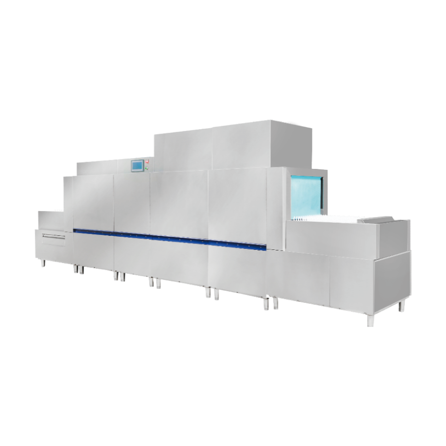 HYL-CK-DW-800G1-2HG Flight-Type Dishwasher 6500 Dishes/h with Double Dryer Ambient Inlet