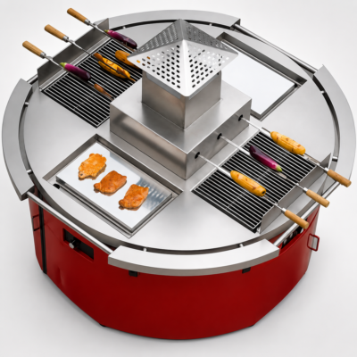 Round Electric Four-Zone Grill Griddle Series (20 kW)