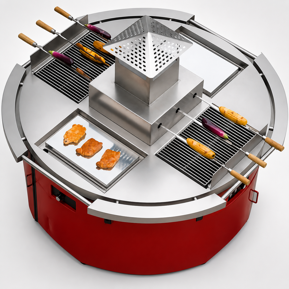 Round Electric Four-Zone Grill Griddle Series (20 kW)