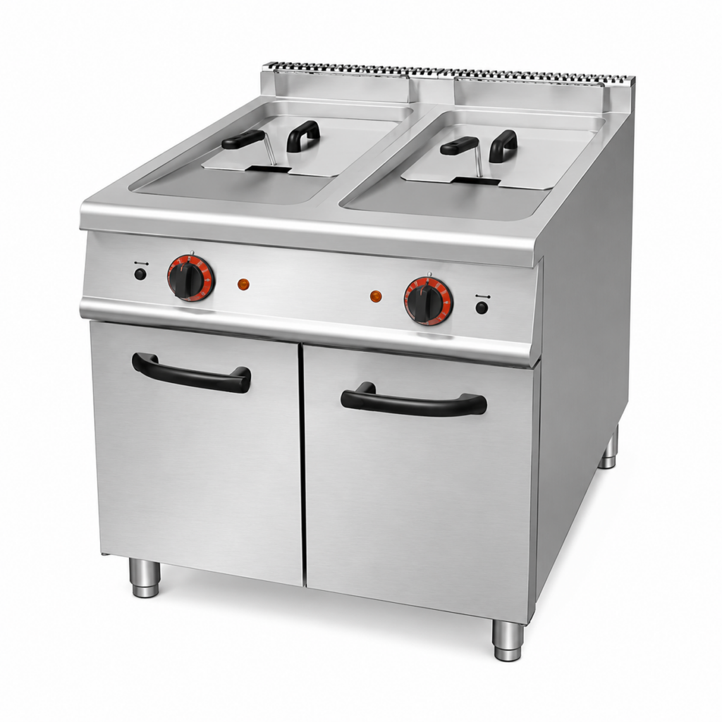 HYL-CK-WR-GZL07 Double-Tank Electric Fryer with Storage Cabinet