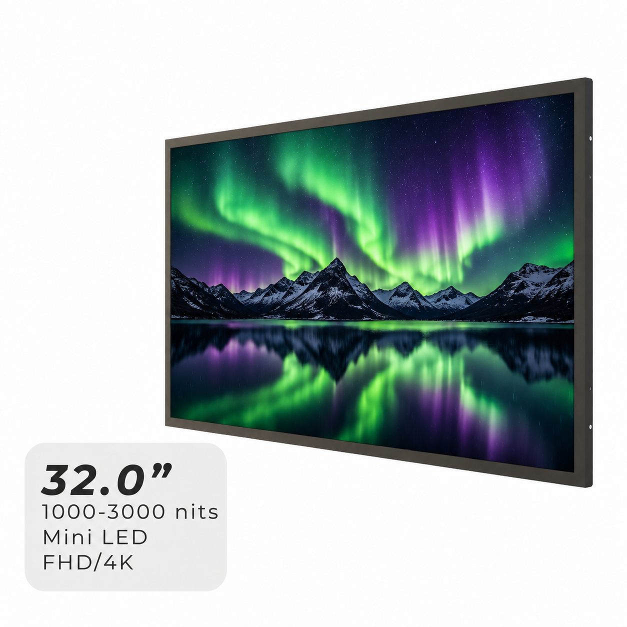 32.0″ Outdoor Dynamic-Backlight MiniLED LCD Module (1000–3000 Nits, FHD / 4K)